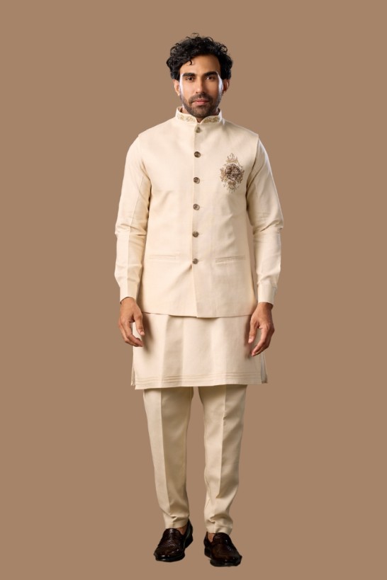 CREAM JACKET HAND CRAFTED 